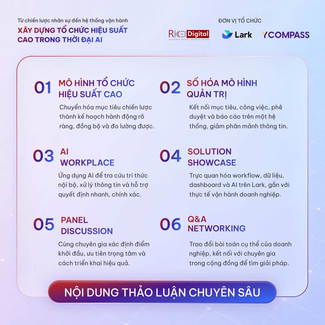 Nội dung ch&iacute;nh tại workshop
